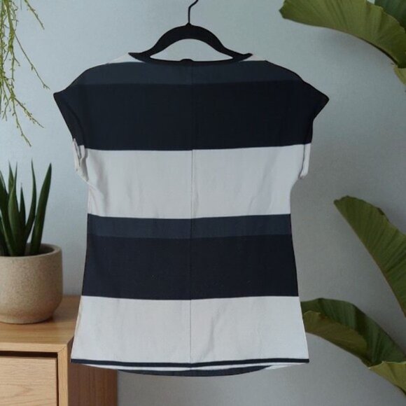 MaxMara Black and Tan Striped Women's Top - Picture 2 of 5